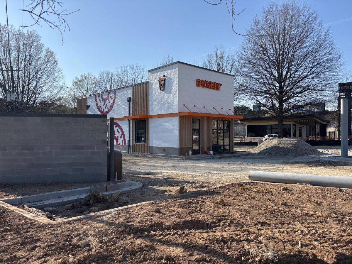 The new Dunkin' Donuts in the final stages of construction.